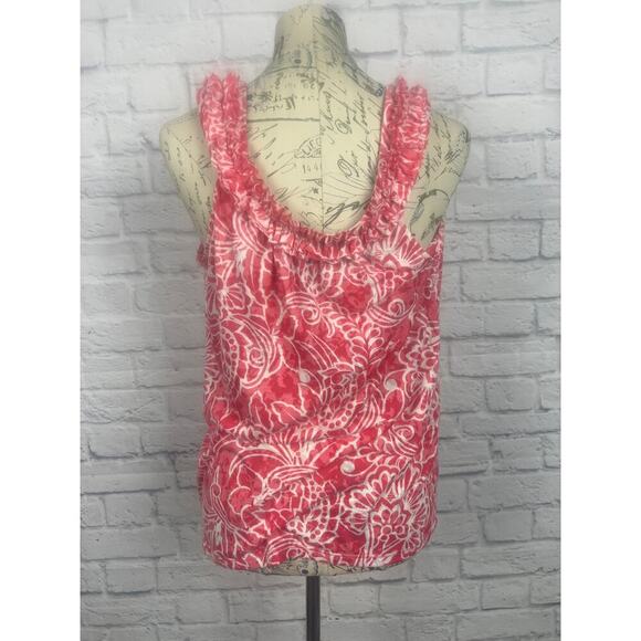 INC International Pink and White Printed Tank Top Blouse Women Size Large - Picture 4 of 6